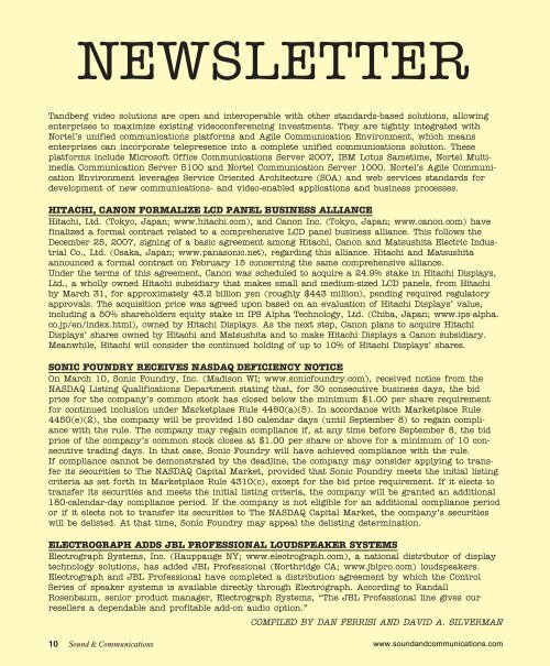 Sound & Communications April 2008 issue