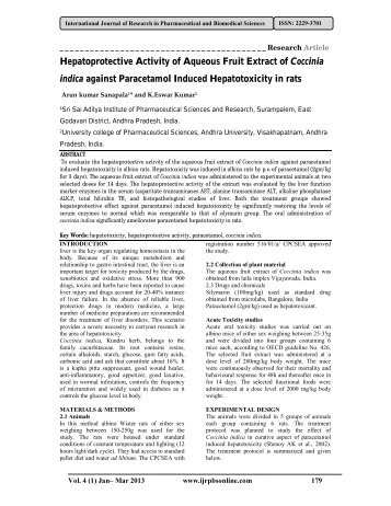 Hepatoprotective Activity of Aqueous Fruit Extract of Coccinia indica ...