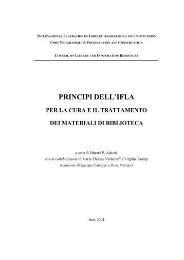 principi dell'ifla per la cura e il trattamento dei ... - Cultura Toscana