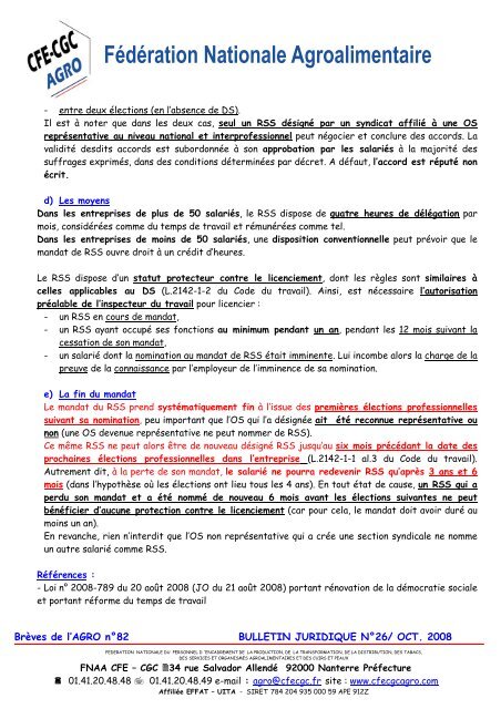 Le reprÃ©sentant de la section syndicale (RSS) - SNEC CFE-CGC