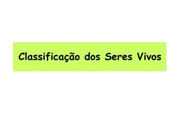 ClassificaÃ§Ã£o dos seres vivos, PorÃ­feros e CnidÃ¡rios - LaboratÃ³rio de ...