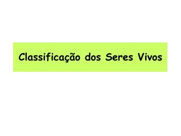 ClassificaÃ§Ã£o dos seres vivos, PorÃ­feros e CnidÃ¡rios - LaboratÃ³rio de ...