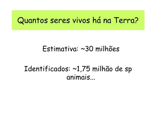 ClassificaÃ§Ã£o dos seres vivos, PorÃ­feros e CnidÃ¡rios - LaboratÃ³rio de ...