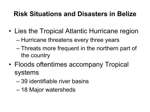 Belize Flood Risk