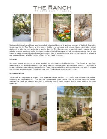 Download The Ranch Brochure - The Ranch at Live Oak Malibu