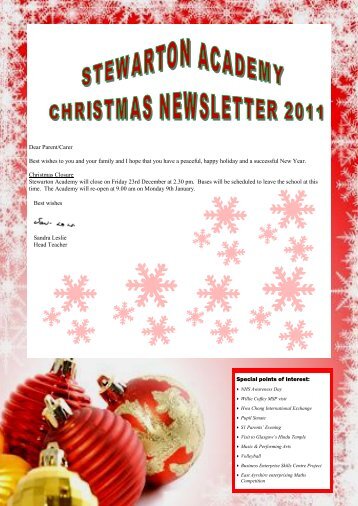 Xmas Newsletter 2011 - Stewarton