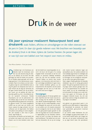 Artikel 'Druk in de weer' uit Natuur.blad 3-2007 - Natuurpunt