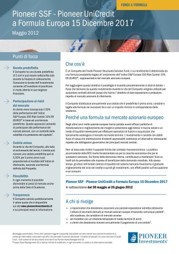 Pioneer SSF - Pioneer UniCredit a Formula Europa 15 Dicembre 2017