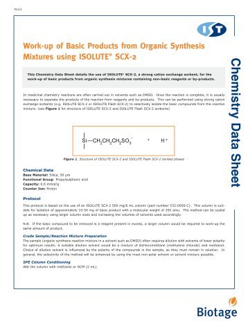 Chemistry Data Sheet