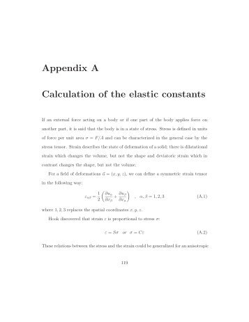 Appendix A Calculation of the elastic constants