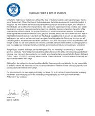 A MESSAGE FROM THE DEAN OF STUDENTS - Fisher College
