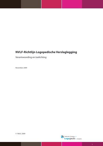 NVLF-Richtlijn Logopedische Verslaglegging - Logopedie.nl