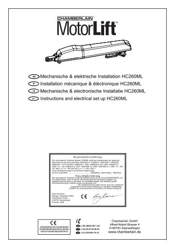 Mechanische & elektrische Installation HC260ML ... - Chamberlain