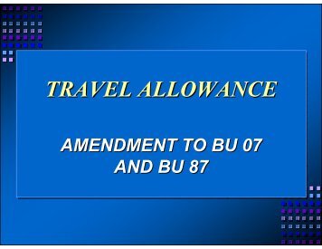 TRAVEL ALLOWANCE