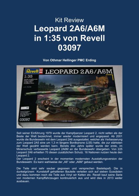 Leopard 2A6/A6M in 1:35 von Revell 03097