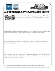 6-8 TECHNOLOGY SCAVENGER HUNT - COSI