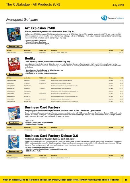 July 2010 - ResellerZone - Computers Unlimited