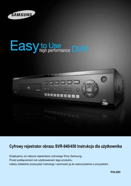 Cyfrowy rejestrator obrazu SVR-940/450 ... - Samsung CCTV