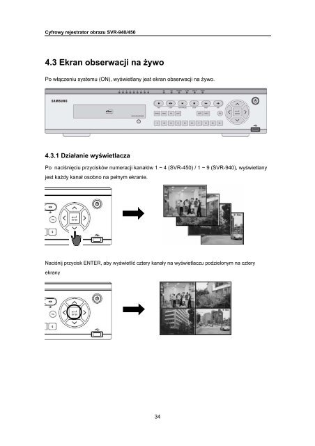Cyfrowy rejestrator obrazu SVR-940/450 ... - Samsung CCTV