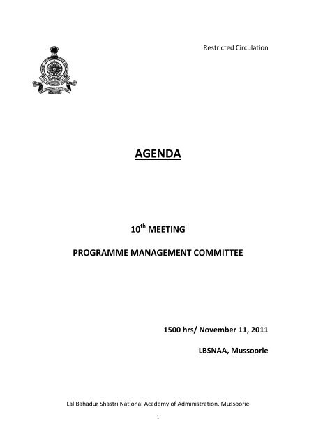 AGENDA ITEM 3 - lbsnaa