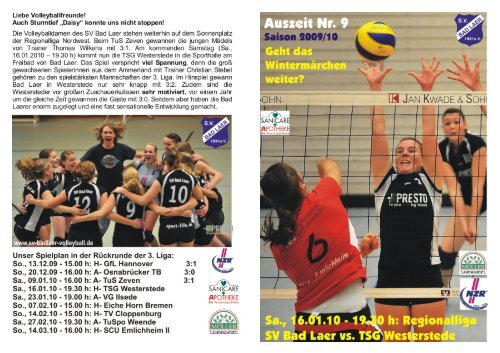 Auszeit Nr. 9 2009/2010 - SV Bad Laer Volleyball