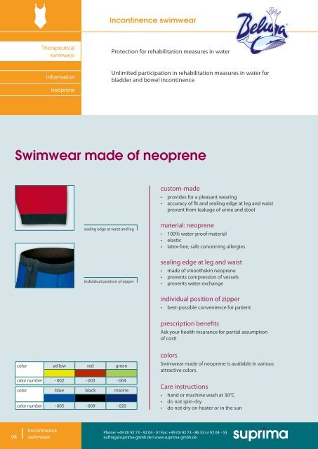 Incontinence swimwear - Suprima GmbH