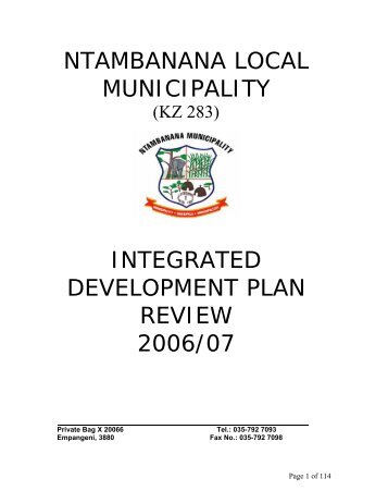ntambanana local municipality (kz 283) - KZN Development Planning