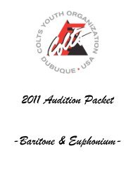 Colts 2011 Low Brass-Bari Audition Packet