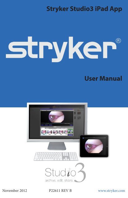 Stryker Studio3 iPad App User Manual