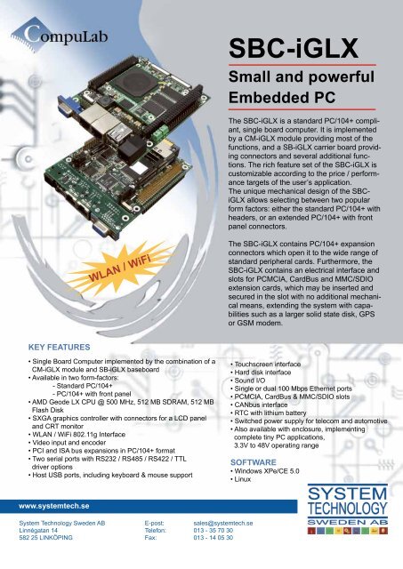 SBC-iGLX - System Technology Sweden AB