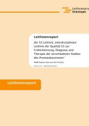 Leitlinienreport zur S3-Leitlinie Prostatakarzinom - AWMF