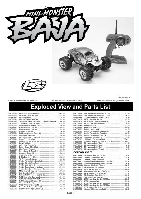 losi parts