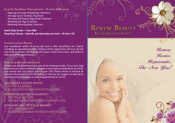 Renew, Revive, Rejuvenate, The New You! - Kenmare Bay Hotel ...