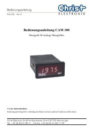 Bedienungsanleitung CAM 100 - Christ-Elektronik