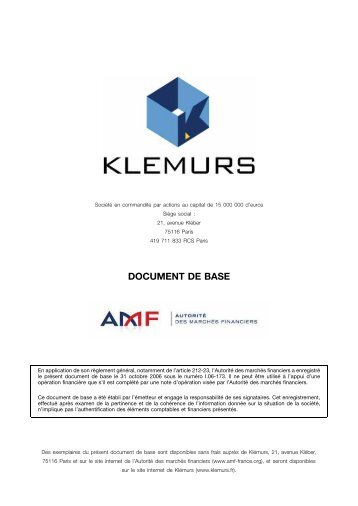 DOCUMENT DE BASE - Klemurs