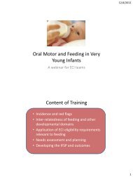 Oral Motor and Feeding in Very Young Infants Content ... - ABC Signup