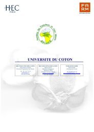 UNIVERSITE DU COTON - Fondation FARM