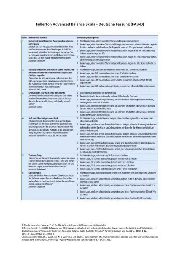 Fullerton Advanced Balance Skala - Deutsche Fassung (FAB ... - ZPID