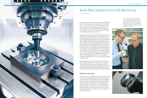 Deckel Maho Seebach Forciert Hsc Bearbeitung Textfoto