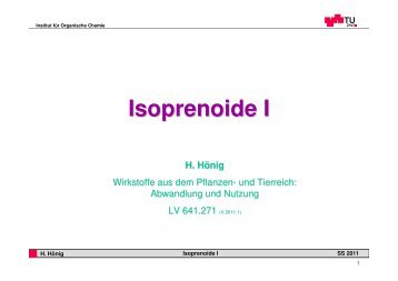 Monocyclische Monoterpene - Institut