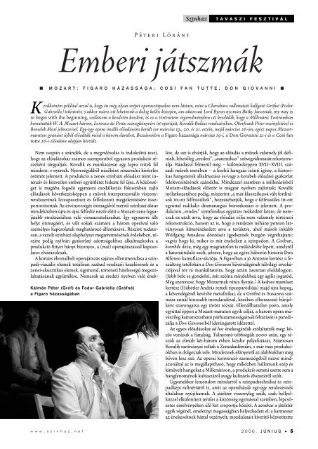 2006. jÃºnius - SzÃ­nhÃ¡z.net