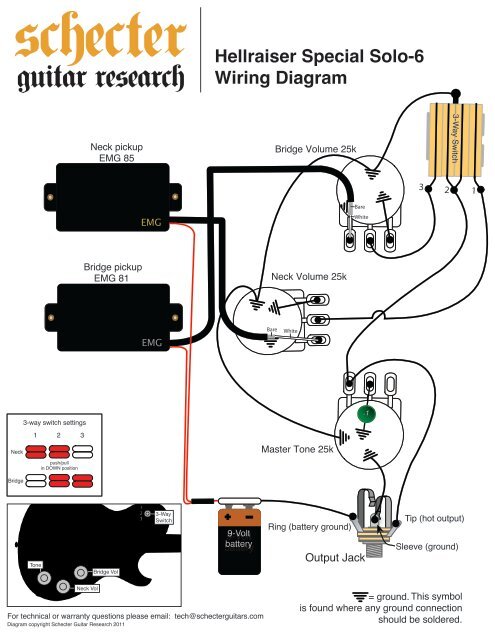 HELLRAISER SPECIAL SOLO 6 WIRING DIAGRAM - Schecter Guitars