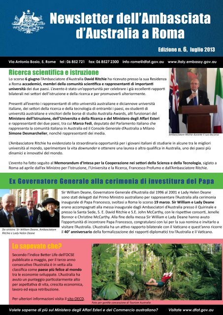 Newsletter Ambasciata Australia a Roma - Edizione luglio 2013.pdf