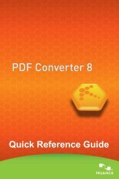 PDF Converter 8 Quick Reference Guide - Nuance