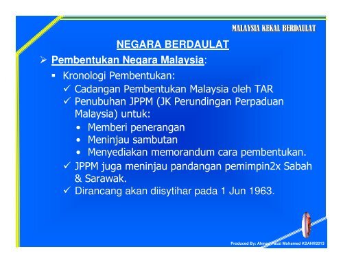 Nota 2: Pembentukan Malaysia