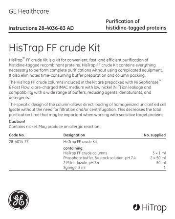 HisTrap FF crude Kit