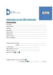 Application for the FMF Fellowship - Fetal Medicine Centre