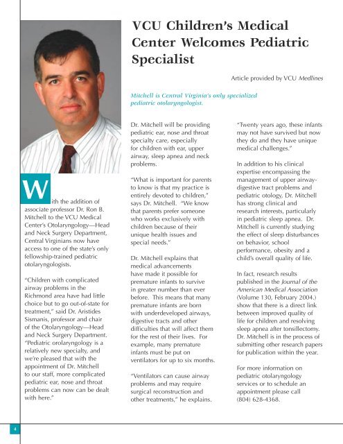 201596 VCU Peds Newsletter - Virginia Commonwealth University ...