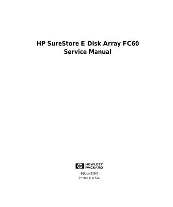 HP Surestore E Disk Array FC60 Service Manual - Hewlett Packard