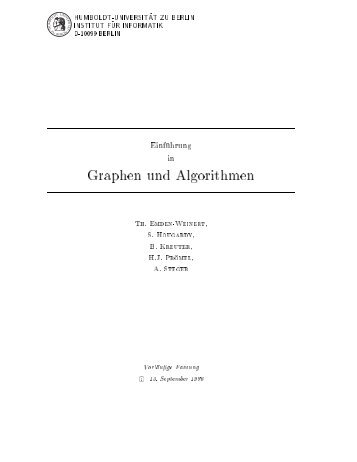 Graphen und Algorithmen - Forschungsinstitut für Diskrete Mathematik